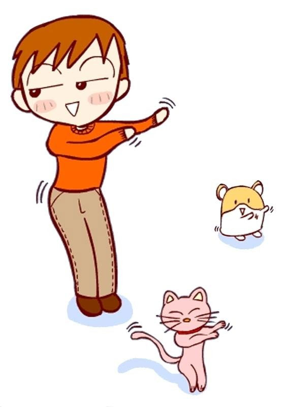 儿童排队早操卡通人物